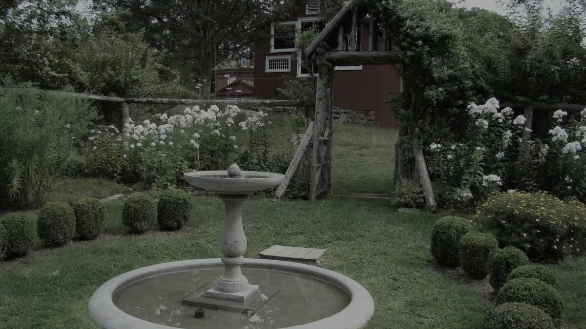 Garden before fictional transformation