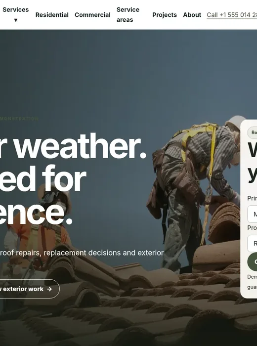 Northline Roofing homepage preview
